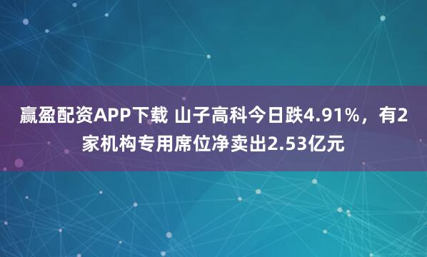 赢盈配资APP下载 山子高科今日跌4.91%，有2家机构专用席位净卖出2.53亿元
