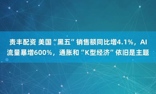 责丰配资 美国“黑五”销售额同比增4.1%，AI流量暴增600%，通胀和“K型经济”依旧是主题